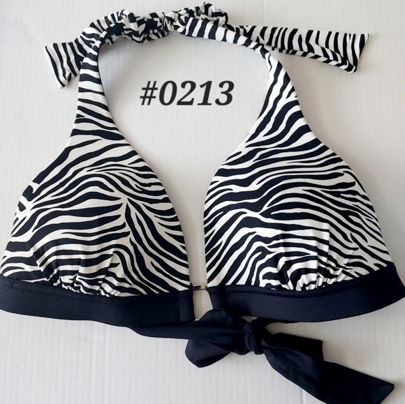⤵️WHBM Swim Top zebra print halter style *size XL❤️ - Picture 15 of 15